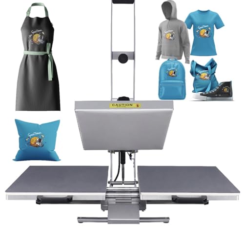 Semi-Automatic 16x24 Heat Press Machine: Auto Open Dual Platen Sublimation T-Shirt Press - Large Format 110V Heat Press with Precision Wire Tube and Teflon Coating AVGVLIJ