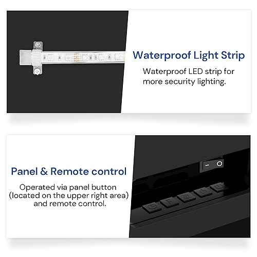 Cozy Castle 73.2 Inch Fireplace TV Stand with Storage,30" Electric Fireplace,LED Entertainment Center Tv Console for 65 70 80"Tv,High Gloss Modern Tv Stand with Charging Station for Living Room,Black Cozy Castle