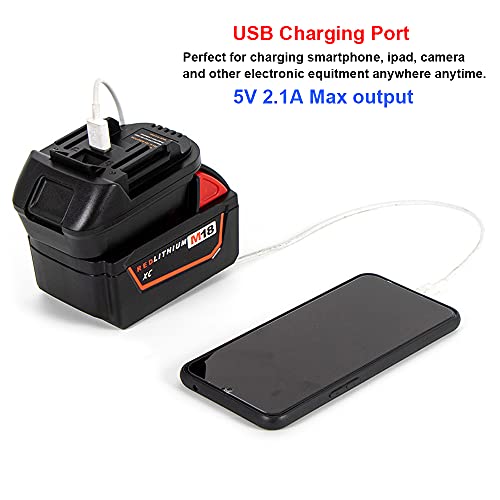 Battery Adapter for Makita 18V Lithium-Ion Cordless Tools, Convert for Milwaukee M18 18V or Dewalt 18V 20V Lithium Battery to Makita 18-volt BL1830 BL1850 LXT Battery Converter, w/ USB Charge Port QINIZX