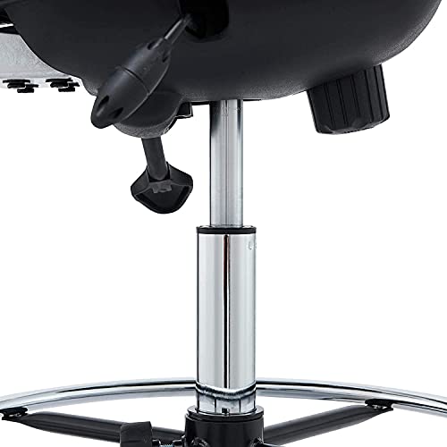 Modway Edge Drafting Chair - Reception Desk Chair - Flip-Up Arm Drafting Chair in Black Modway