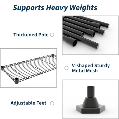 GAOMON 59" W Storage Shelves Metal Shelving Unit, 1060 LBS Heavy Duty Wire Shelving 4-Tier L-Shaped Storage Rack with Adjustable Shelf for Pantry Kitchen Corner Bedroom GAOMON