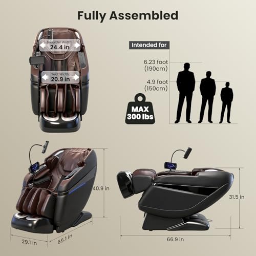 KTENTITO 4D Music Rhythm Massage Chair Full Body, 2026 Unique Sonic Resonance Zero Gravity SL-Track Shiatsu Recliner with Knee Heating Blanket AI Voice Bluetooth Foot Roller Body Scan Airbags G9 Black KTENTITO