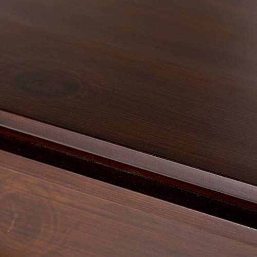 SIMPLIHOME Artisan SOLID WOOD 30 inch Wide Contemporary Low Storage Cabinet in Russet Brown, with 2 Tempered Glass Doors, 2 Adjustable Shelves SIMPLIHOME