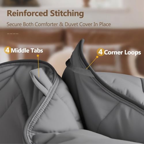 Luxury Goose Down Comforter Single Size Duvet Insert All Season Bedding Quilt Grey,30x20Inch OASWET