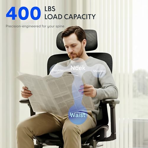 FLEXISPOT ErgoX Premium Ergonomic Office Chair with Footrest- Adjustable 3D Armrests, Dynamic Lumbar Support, Recline & Tilt Function, Mesh Seat, for Home & Office Use,Light Grey FLEXISPOT