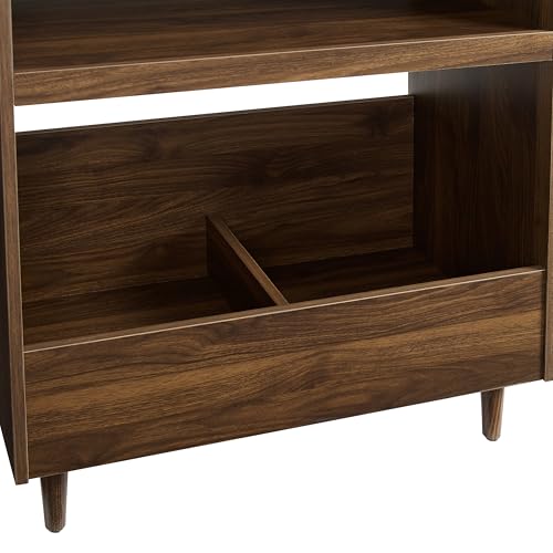 Crosley Furniture Liam Turntable Record Player Stand with Storage for Vinyl Records, Mid Century Modern, Walnut Crosley Furniture