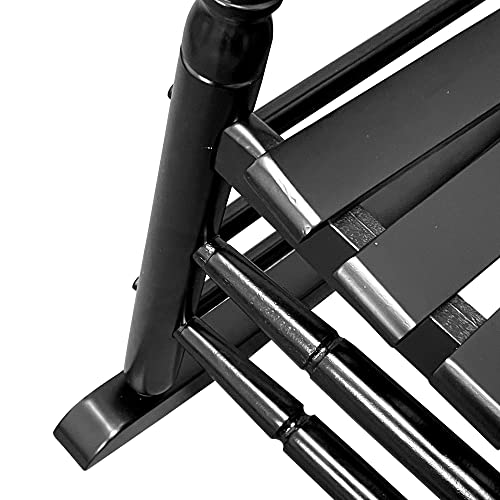 Balcony Porch Adult Rocking Chair, Wood Outdoor Indoor Porch Rocker Chair for Adult, All Weather- Resistant Patio Rocking Chair for Garden, Lawn, Balcony, Backyard, Black AOCOROE