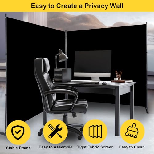 Room Divider 6FT Single Panel Privacy Screen, 71'' Wide Fabric Indoor Room Divider Wall Divider for Room Separation, Portable Room Partitions and Dividers Freestanding Temporary Wall Room Separators HOMSCREENER