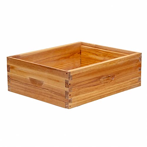 Honey Lake 8 Frame Beehive Medium Super Box, Langstroth Bee Hive Super Box Beehive Starter Kit 100% Beeswax Coated with Frames and Waxed Foundations for Beginners Beekeepers (Unassembled) Honey Lake