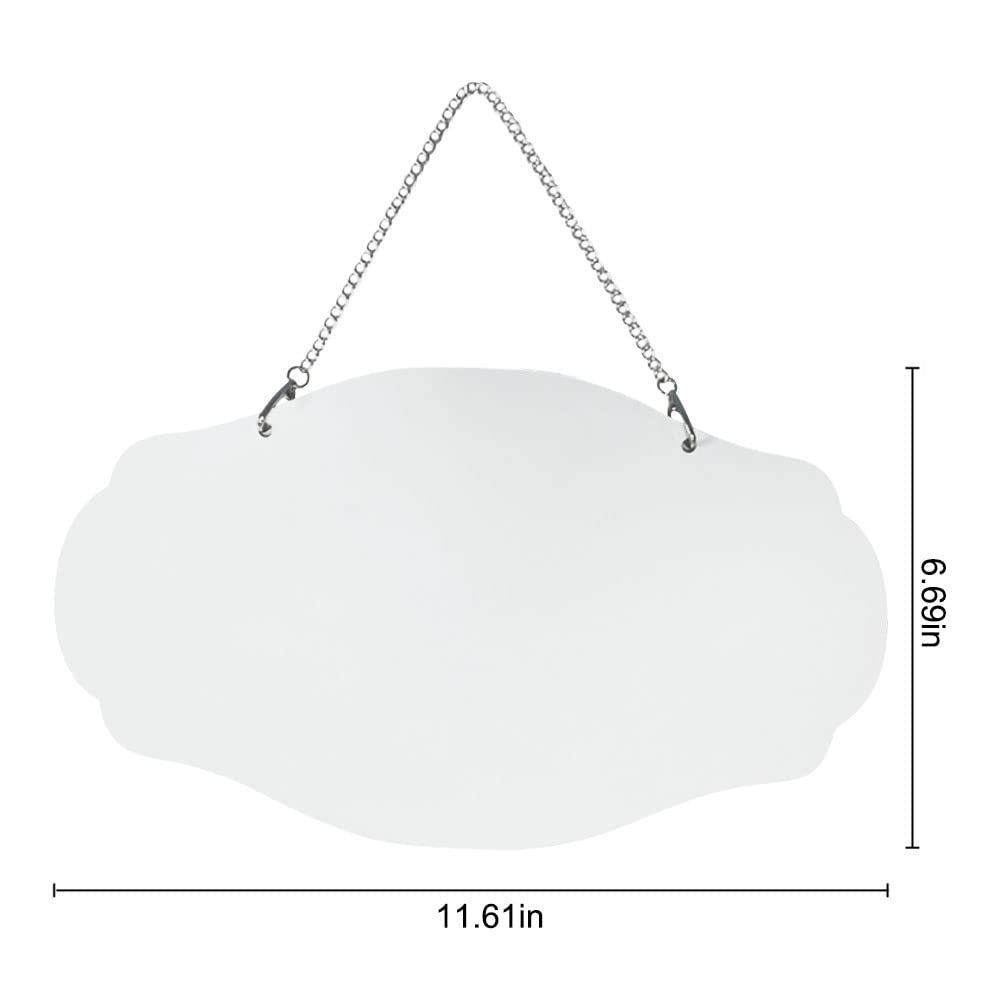 ZUYYON 3 Pcs Sublimation Blank Door Sign Aluminum Heat Transfer Door Hanger Double Side Printable Hanging Front Door Sign for DIY Crafts Foyer Garden Yard Bar Decor ZUYYON