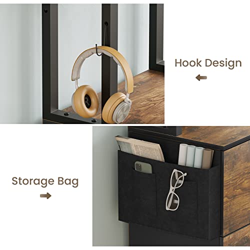 Itaar Rustic Brown 2 Drawer File Cabinet with Lock and Adjustable Storage Shelf Itaar