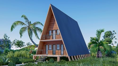 36'x20' A-Frame Cabin Plans with Loft - Detailed Floor Plans, Elevations, Electrical Layout, and More