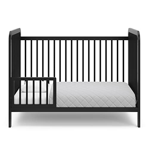 Storkcraft Pasadena 3-in-1 Convertible Crib (Black) – GREENGUARD Gold Certified, Converts to Daybed and Toddler Bed, Fits Standard Full-Size Crib Mattress, Adjustable Mattress Height Storkcraft