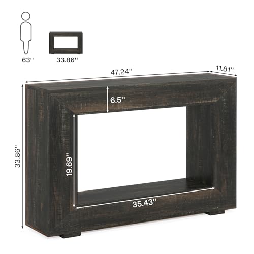 Tribesigns Farmhouse Console Table, 47 Inches Entryway Console Table with Storage, Industrial Hallway Accent Table for Living Room, Entrance Tribesigns