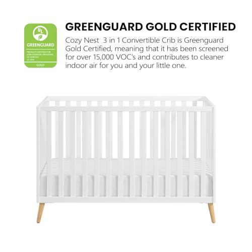 Oxford Baby Cozy Nest Convertible Island Crib, Snow White/Natural Oxford Baby