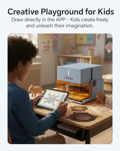 Ortur R1 5000mW Class 1 Foldable Laser Engraver with 1000mW 1064nm Infrared Laser Module, Exquisite Gift Box Packaging, APP Control Laser Engraver for Wood and Metal, Plastic, Acrylic Ortur