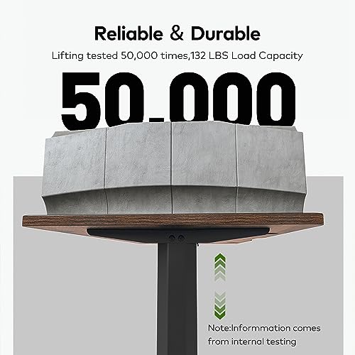 FEZIBO Height Adjustable Electric Standing Desk, 63 x 24 Inches Stand up Table, Sit Stand Home Office Desk with Splice Board, Rusticbrown FEZIBO