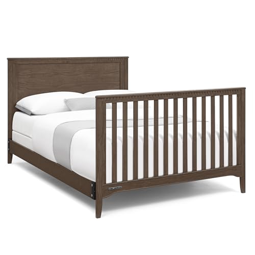 Delta Children Kendall 6-in1 Convertible Crib - Converts from Baby Crib to Toddler Bed, Daybed, Sofa Bed and Full-Size Bed with and Without Footboard, Fits Full-Size Crib Mattress, Teak Brown
