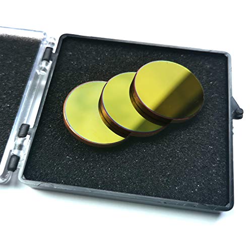 CNCOLETECH Cu Copper Reflection Mirror 3PCS Dia:25mm for 10.6um High Power CO2 Laser Engraing Cutting Engrave/Cutter 80W to 300W 10.6um CNCOLETECH