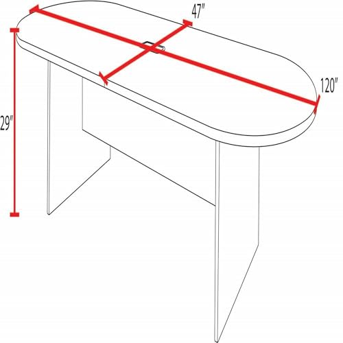Regency Legacy Racetrack Conference Table with Tabletop Power & Data Port, 120", Ash Grey Regency