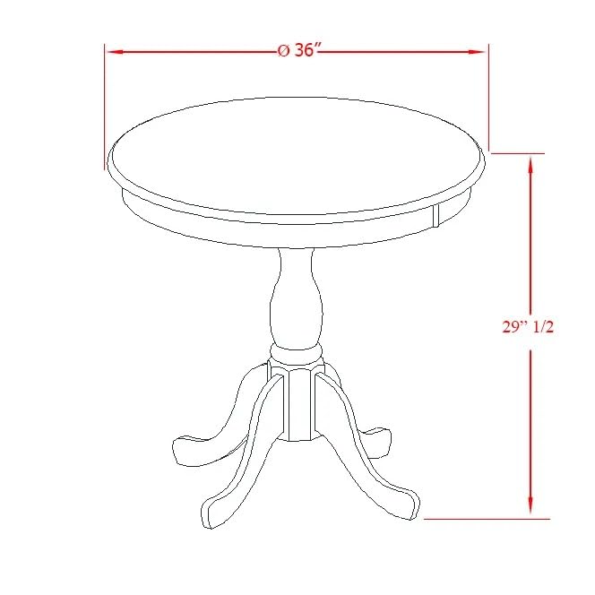 East West Furniture AMGR3-LWH-W 3 Piece Dinette Set for Small Spaces Contains a Round Kitchen Table with Pedestal and 2 Dining Room Chairs, 36x36 Inch, Linen White East West Furniture
