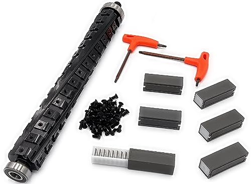 13 Inch Spiral Cutter Head and Helical Cutter Head for Dewalt DW735(Upgrade to 56 Inserts and Accessoris 61pcs Carbide Inserts) QCHENYI