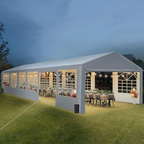 20'x40' Party Tent Heavy Duty, Large Party Canopy Wedding Event Tent with Removable Sidewalls & 4 Sand Bags for Parties Outside UV50+ Waterproof, Carpas para Fiestas (20x40 FT) HOWSVN