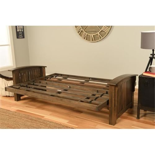 Kodiak Furniture Washington Queen Size Futon Frame Only in Rustic Walnut Brown Finish Kodiak Furniture