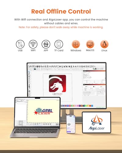 AlgoLaser DIY KIT Mini Laser Engraver, 5W Output Power Laser Cutting Engraving Machine for Beginners, Laser Engraver Machine for Metal Aluminum Glass Leather etc AlgoLaser