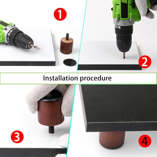Yibuy 4PCS 1.49 Inch High Brown Furniture Leg Foot Lifter Replacement Chair Sofa Bed Table Leg M8 Screw Yibuy