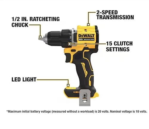 DEWALT DCK700D1P1 20V MAX Cordless 7-Tool Combo Kit with 2Ah Battery, 5Ah Battery, and Charger DEWALT