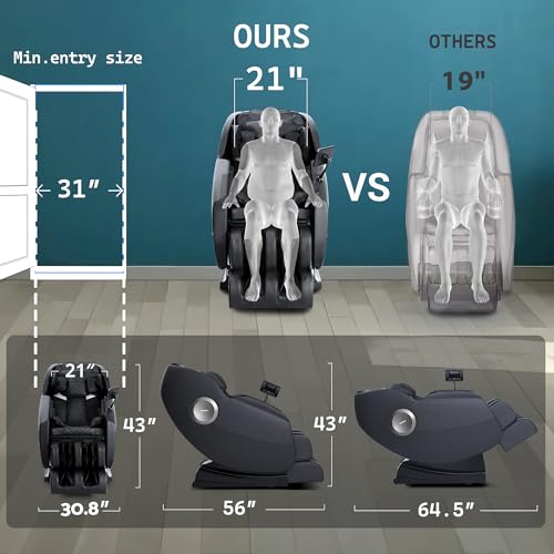 Massage Chair, Zero Gravity Full Body Massage Chair, Shiatsu Recliner with 14 Massage Points, Lumbar & Calf Heating, 20 Auto Modes, Spacious Massage Area, Bluetooth Speaker, Touch Screen Controller Mazzup