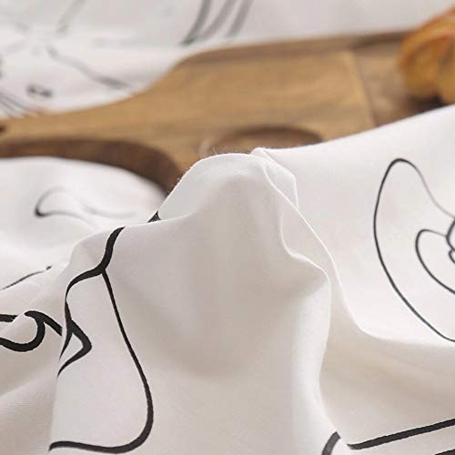 BlueBlue Cats Kids Duvet Cover Set Twin, 100% Cotton Bedding for Boys Girls Teens Single Bed, Cartoon Cats Pattern Print on White, 1 Animal Comforter Cover 2 Pillowcase (Twin, Cute Cat) BlueBlue