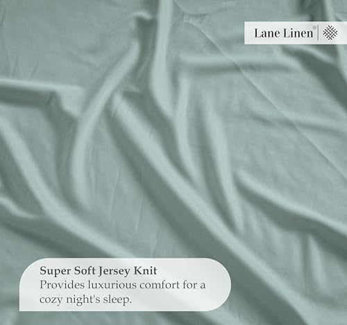 Fitted Twin XL Sheet - 4 Way Stretch Sheet with 360° Elastic Band - Upto 15" Deep Pocket Fitted Bottom Sheet - Ultra Soft, Fade Resistant, Breathable & Anti Shrink - Perfect for Dorm Rooms - Cool Blue LANE LINEN