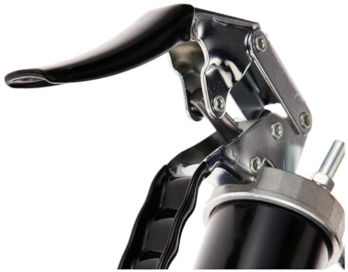 LUMAX LX-1152 Black Heavy Duty Deluxe Pistol Grease Gun with 18" Flex Hose, Handy 3-Way Loading - Fill with Standard Cartridge, Suction or Bulk Fill. Convenient One-Hand Operation for Easy Greasing. LUMAX