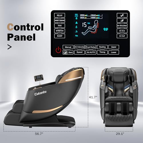 Culanta Massage Chair Full Body, Zero Gravity SL-Track Shiatsu Massage Recliner Chair with Body Scan, Airbags, Foot Rollers, Deep Yoga Stretch, Heating (U1-Black) Culanta