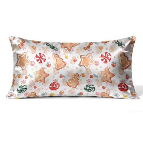 Pillow Protectors Silk Bedding Satin Pillowcases Single Pillow Case with New Year Sweets On A White Background Perfect for Room Decor Aesthetic Cute Bedroom Decor Cute Dorm 24 × 40 inch Generic