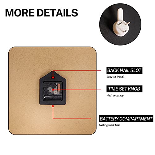 ArtSocket Wooden Wall Clock Silent Non-Ticking, Brown Wood Barn Board Pine Plank Retro Square Rustic Coastal Wall Clocks Decor for Home Kitchen Living Room Office, Battery Operated(12 Inch) ArtSocket