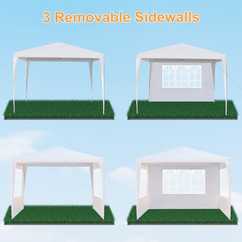 Outvita Outdoor Party Tent, Patio Canopy Tent Gazebo with Removable Sidewalls Instant Event Tent for Cater Events Wedding Birthday Pavilion Beach BBQ (10'x10') Outvita
