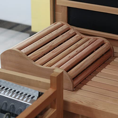 amocane Cedar Sauna Headrest Pillow for Sauna Room, Sauna Accessories for Any Barrel or Infrared Sauna, Non-Toxic, Comfortable S-Shape Design (15.75" x 13.38" x 4.72") amocane