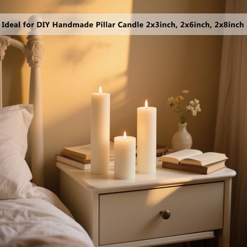 Large Cylinder Mold for Candle Making, 2x3Inch 2x6Inch 2x8Inch Cylinder Silicone Candle Mold, 3 Pcs Long Pillar Epoxy Resin Casting Mold for Wax Candle Resin Craft Making