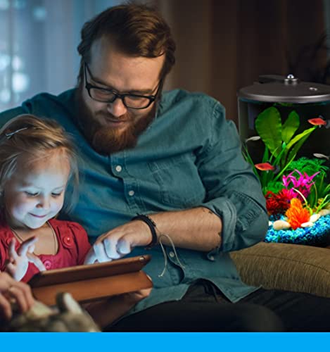 Koller Products Plastic 6-Gallon AquaView 360 Aquarium Kit for Tropical Fish, Betta Fish with LED Lighting and Power Filter Clear, 4-Piece Set Koller Products