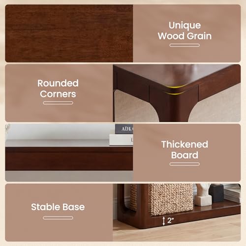 Giantex 47" Wood Console Table, 2-Tier Mid Century Modern Entryway Table w/Storage Shelf, Narrow Sofa Table w/Solid Rubber Wood Frame, Behind Couch Table for Hallway, Living Room, Foyer Giantex