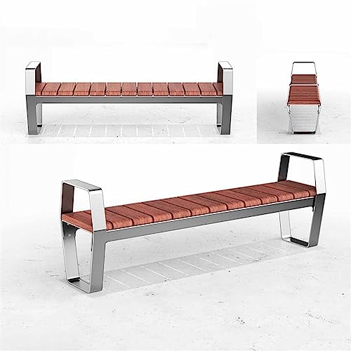 Garden Bench Outdoor Benches Weatherproof Outdoor Bench Chair, Outdoor Park Bench Backless, Outdoor Leisure Seat with Steel Legs and Armrests for Patio Poolside Garden Metal Garden Bench(Size:120*42* JHKJDS