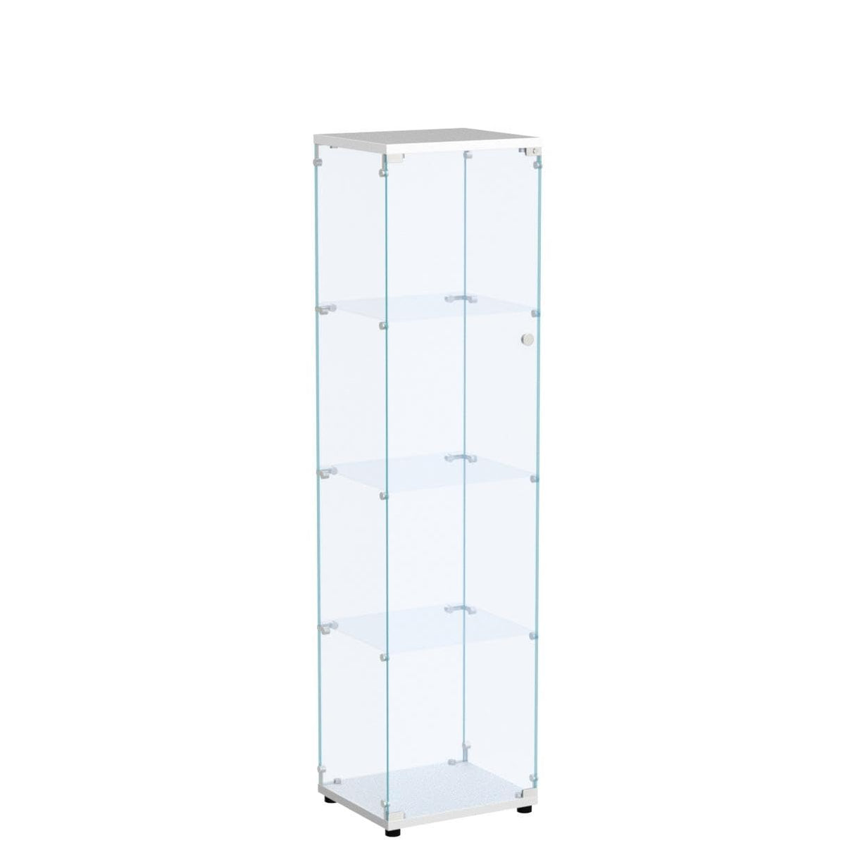 Zipzop Contemporary 4-Shelf Glass Display Cabinet with Door - Modern Curio Cabinet for Living Room, Bedroom, and Home Office Zipzop