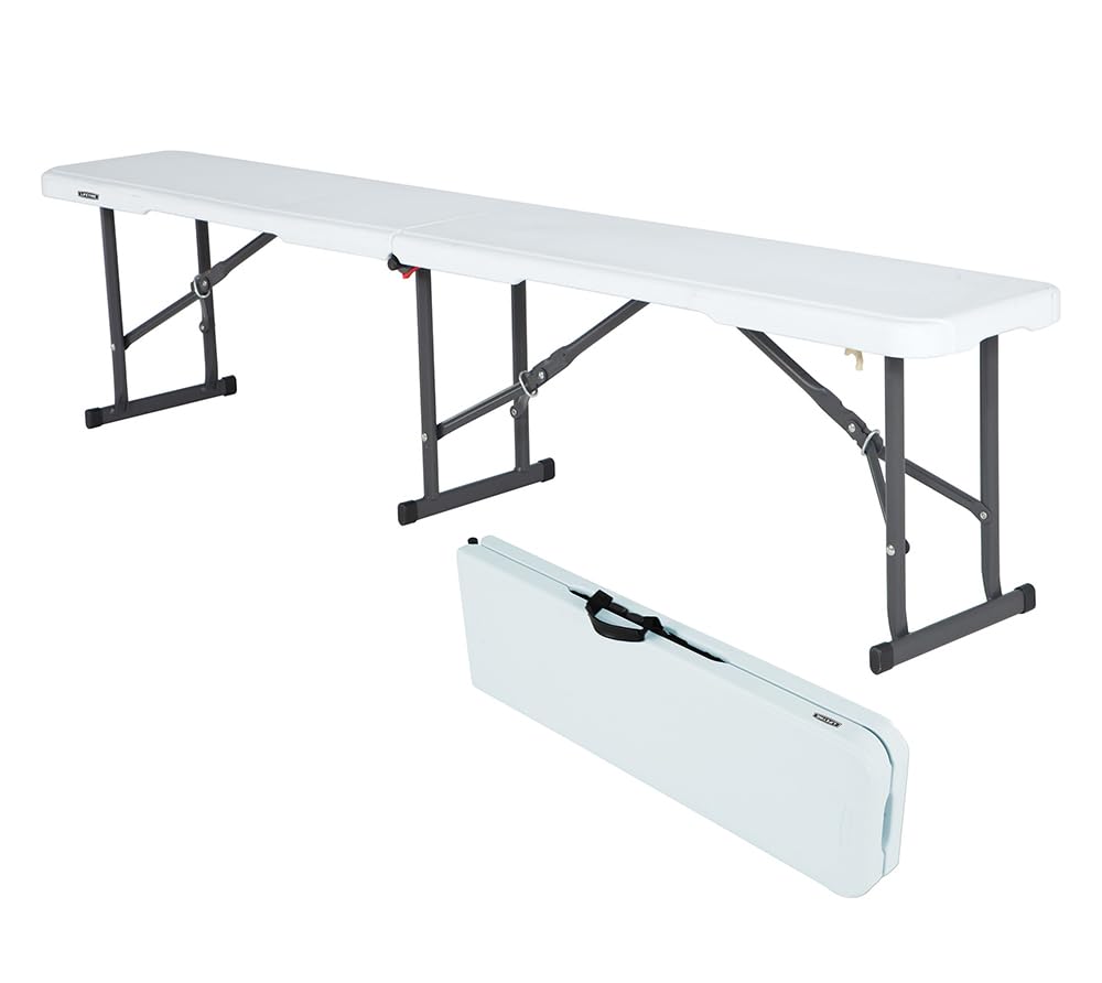 Lifetime 80305 Portable Folding Bench, White Lifetime