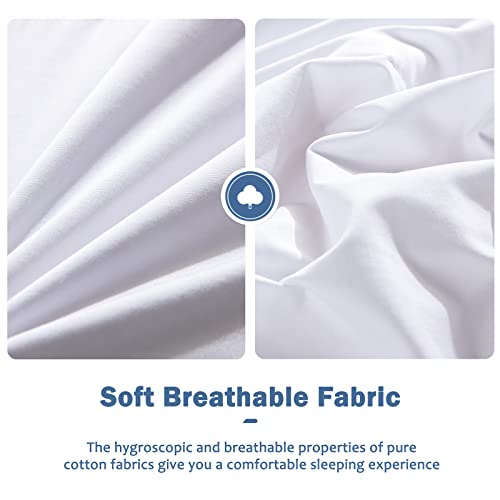 Dafinner Feather Down Blanket Full/Queen Size, Extra Lightweight Summer Comforter, Noiseless & Ultra Soft Thin Bed Blanket with Satin Trim (90"x90", White) Dafinner