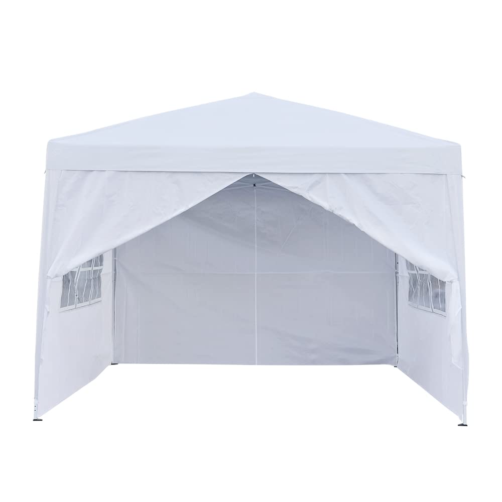 Panana Pop Up Gazebo 10''x10'' Waterproof Outdoor Garden Marquee Awning Party Tent Canopy and Carry Bag 3 X 3m (White) Panana