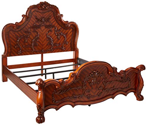 Acme Dresden Wooden King Panel Bed in Cherry Oak ACME Furniture