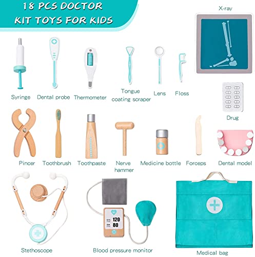 Play Doctor Set for Kids, Pretend Toy 18 PCS Doctor Playset for Toddlers, Dentist Kit Doctor Role Play Set, Doctor Kit for Toddlers and Kids Ages 3+ 4 5 6 Year Old Boys and Girls UMU